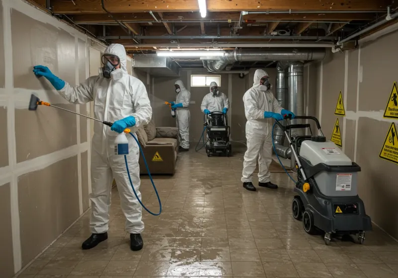 Basement Moisture Removal and Structural Drying process in Benton, TN